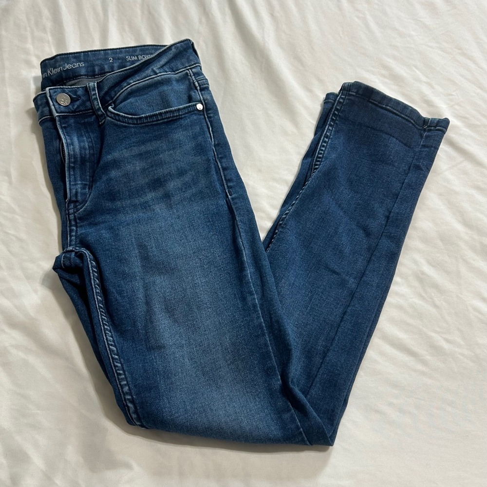 Calvin Klein Jeans Slim Boyfriend Dark Wash Denim Blue Size 2